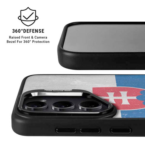 Slovakia Flag Distressed Galaxy S24 FE Kickstand Case